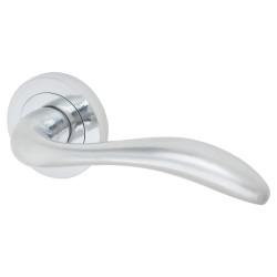Altro Satin Chrome Door Handles on Round Rose - Sussex Range
