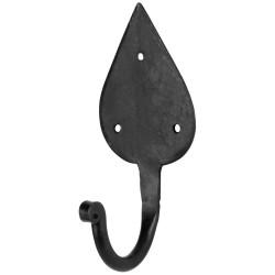Olde Forge Gothic Single Coat Hook - 115 x 57mm - Antique Black Iron