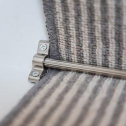Altro Lines Stair Rod with Plain Finials - 900mm Length - Polished Nickel