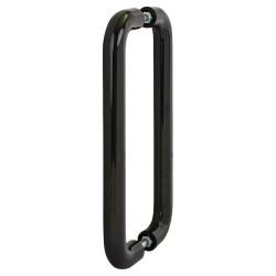 Hoppe AR602/600 Ebony Black Nylon D-Bar Door Pull Handles - Back to Back - 600mm c/c