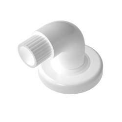 Fitzroy of London Modular Fluted Hand Rail - 82 x 40 x 84mm - Wall Fixed Elbow Joint - White