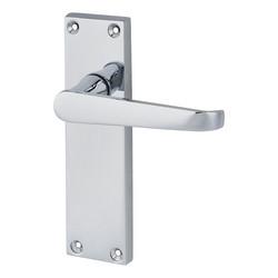 Touchpoint Polished Chrome Budget Straight Latch Door Handles Pack - Mia Range