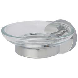 Croydex Epsom Flexi-Fix Soap Dish & Holder - 130 x 107.5 x 54mm - Polished Chrome