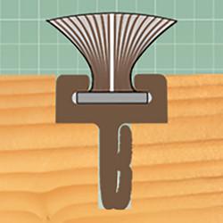 Exitex Sash Window Centre Leg Pile Carrier - 2200mm Length - No Pile - Brown