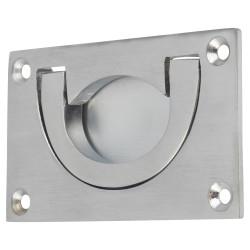 Altro Flush Chest Drawer Cabinet Pull Handle - 75 x 45mm - Satin Chrome