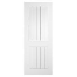 LPD Cottage 1L Clear Glazed with Frosted Lines Pre-Finished Internal Door - 1981 x 838mm - White