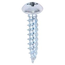 TIMCO Twin Threaded Pozi Round Head Wood Screws - 10 x 1" - Zinc Plated - Pack of 200