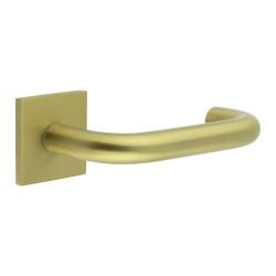 CRES by Frelan Satin Brass Unsprung 19mm Fire Rated Return to Door Handles on Square Rose - CR-106 Range