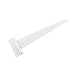 Strong Heavy Duty Gate/Door Tee Hinge - 400 x 27mm - White - Pair