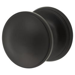 Hampstead Matt Black Round Centre Door Knob - 80mm Rose Diameter