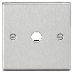 Knightsbridge 20A Square Edge Flex Outlet Plate - Brushed Chrome