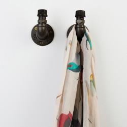 Altro 3/4" Pipe Style Coat Hooks - Black - Pack of 2