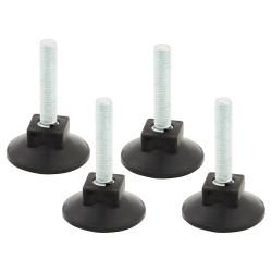 Touchpoint Adjustable Load Feet - M8 x 40mm - 100kg Maximum Weight - Bright Zinc Plated - Pack of 4