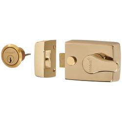 Arrone AR840 Deadlocking Nightlatch - 60mm Backset - Polished Brass Case/Cylinder
