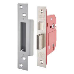 ERA Fortress BS3621:2007 5 Lever Sashlock - 67mm Case - 44mm Backset - Satin Chrome