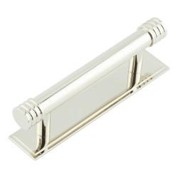 Hoxton by Frelan Sturt 15mm Reeded T-Bar Cabinet Pull Handle on Stepped Backplate - 96mm c/c - Polished Nickel