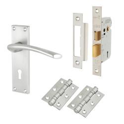 Touchpoint Satin Chrome 3 Lever Sashlock Door Handles Pack - Rimini Range