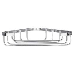 Croydex Wirework Small Corner Shower Soap Dish Basket - 40 x 195 x 120mm - Stainless Steel