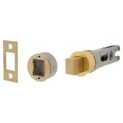Altro Quick Latch Tubular Bathroom Deadbolt - 71mm Case - 57mm Backset - Round - Satin Brass