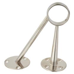 51mm Solid Brass Bar Rail Angled Stem Bracket - Satin Nickel