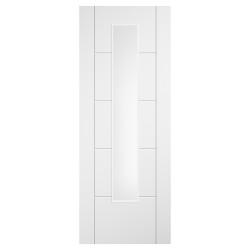 LPD Ladder 1 Light Clear Glazed Pre-Finished Semi-Solid Internal Door - 1981 x 838 x 35mm - White