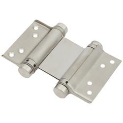Double Action Self Closing Spring Hinge - 76mm Length - Satin Stainless Steel - Pair