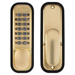 Eclipse ED20 Easy Code Push Button Digital Code Lock - Holdback Option - Satin Brass