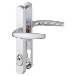 Hoppe PAS24 1530/3259N uPVC Multipoint Door Handle - Long Plate - 92mm c/c - 70mm door - Silver