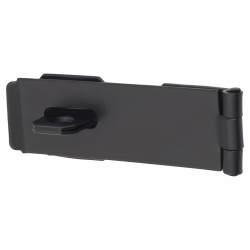 Light Duty Safety Hasp & Staple - 115mm Length - Black