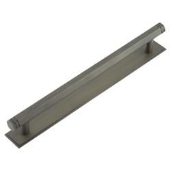 Hoxton by Frelan Nile 15mm Hex T-Bar Cabinet Pull Handle on Stepped Backplate - 224mm c/c - Dark Bronze