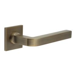 CRES by Frelan Antique Brass Sprung Fire Rated Door Handles on Square Rose - CR-104 Range