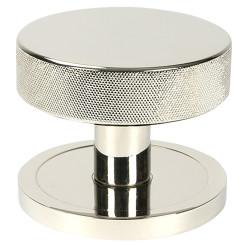 From The Anvil Brompton Polished Nickel Round Knurled Centre Door Knob - 90mm Rose Diameter