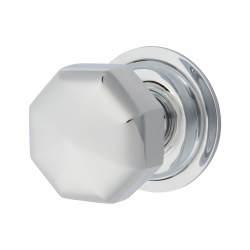 Altro Polished Chrome Octagonal Centre Door Knob - 79mm Rose Diameter