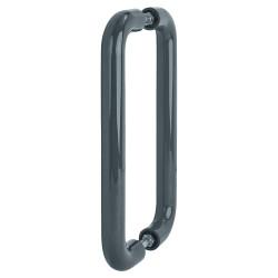 Hoppe AR602/425 Anthracite Grey Nylon D-Bar Door Pull Handles - Back to Back - 425mm c/c