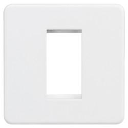 Knightsbridge 1 Gang 1 Module Euro Screwless Faceplate - Matt White