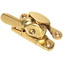 Altro Heavy Duty 14mm Narrow Keep Locking Fitch Sash Window Fastener - 65 x 14mm - Polished Brass