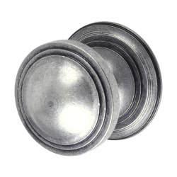 Olde Forge Pewter Round Art Deco Centre Door Knob - 90mm Rose Diameter