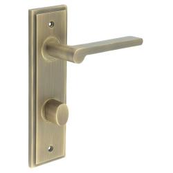 Burlington by Frelan Antique Brass Fire Rated DIN Bathroom Door Handles - Fitzrovia - Inner 2 - 200 x 55mm