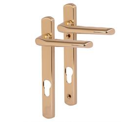 Carlisle Brass uPVC Solid Brass Multipoint Door Handle - 92mm c/c - Polished Brass