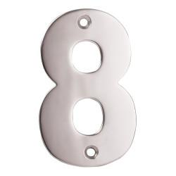 Altro 100mm Screw Fix Door Numeral - 8 - Satin Stainless Steel