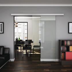 Klug Vero Glass Sliding Door Gear Kit - 2000mm Track - 8-12mm Glass - 100kg Max Door Weight