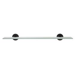 Croydex Epsom Flexi-Fix Frosted Glass Shelf - 590 x 135.5 x 60mm - Matt Black