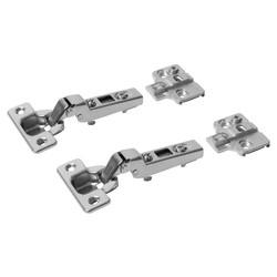 Klug Clip-On Cabinet Hinge - 110° - Half Overlay - Zinc Plated - Pair