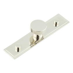 Hoxton by Frelan Thaxted Lines Round Cabinet Knob on Stepped Backplate - 30mm Diameter - Polished Nickel