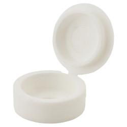 TIMCO Hinged Screw Cup and Cover - 13mm Diameter - White - Pack of 100
