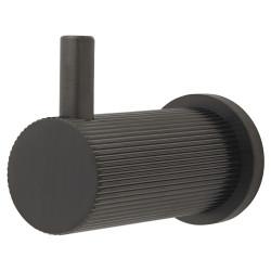 Alexander & Wilks Brunel Diamond Reeded Single Coat Hook - 48 x 25mm - PVD Dark Bronze