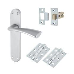 Altro Satin Chrome Latch Door Handles Pack - Verona Range