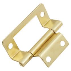Cranked Type 2 Flush Cabinet Hinge - 50 x 16 x 1mm - Polished Brass - Pack of 5 Pairs