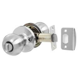 Touchpoint Satin Chrome Bala Hotel Bathroom Mortice Door Knobset - 65mm Rose Diameter