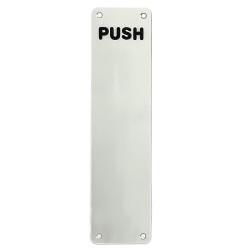 Altro Stainless Steel Finger Plate - Push - 375 x 75 x 1.5mm - Satin